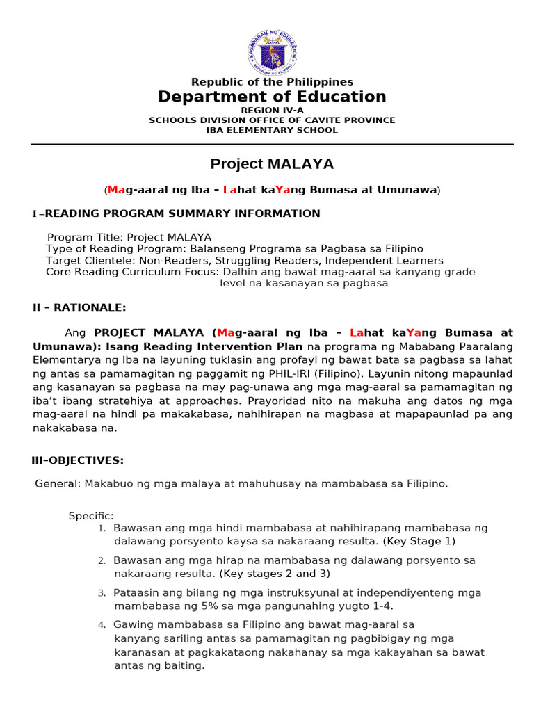 Iba Es Filipino Reading Program | PDF