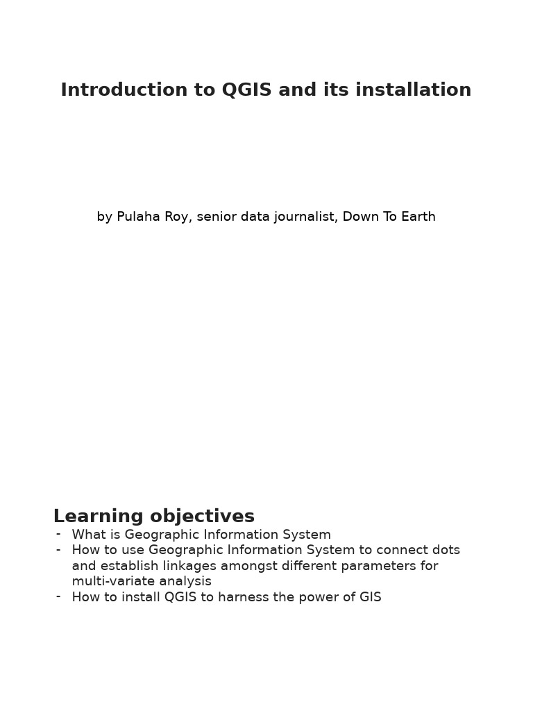 QGIS Installation and GIS Basics Guide | PDF | Geographic Information ...