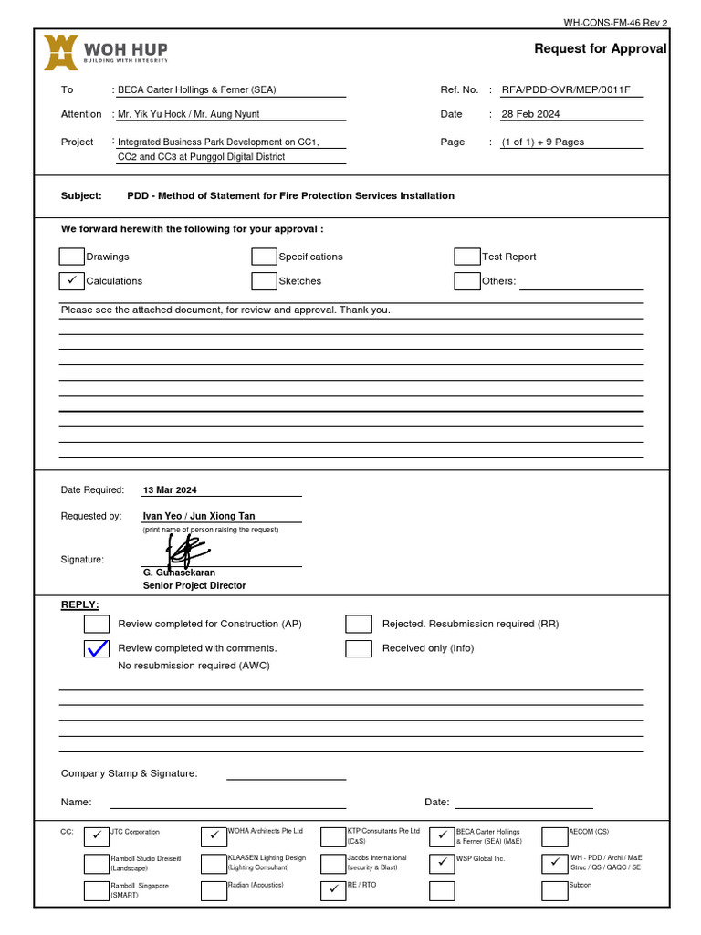 Rfa PDD Ovr Mep 0011F - Beca Awc | PDF | Pipe (Fluid Conveyance) | Fire ...