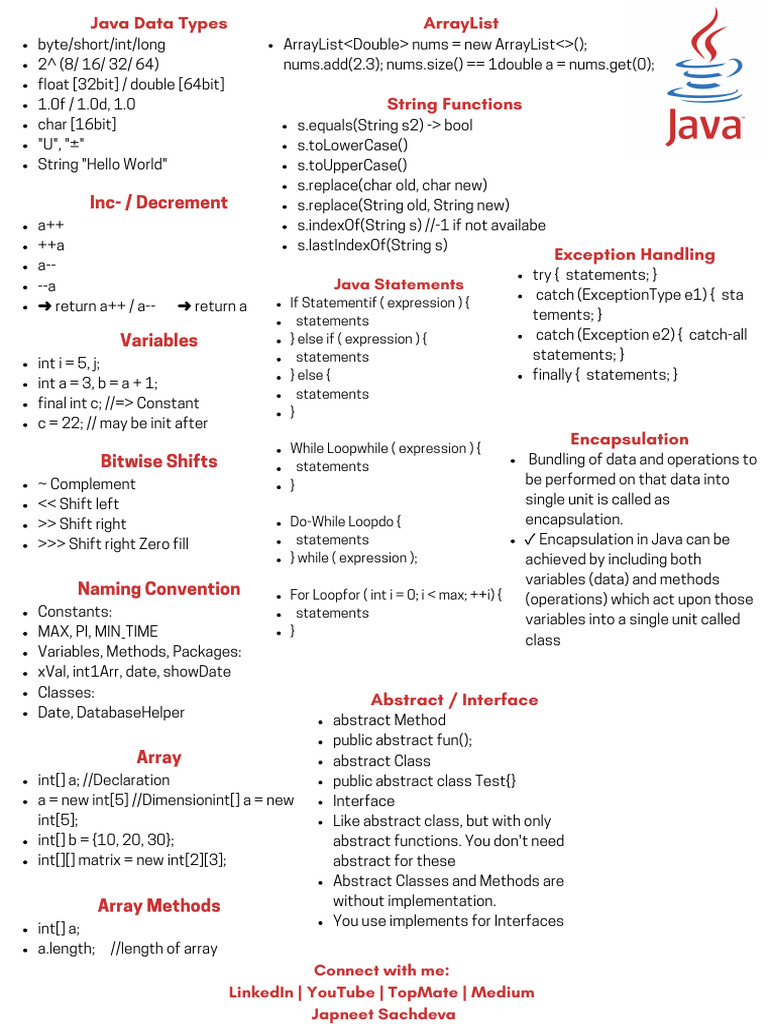 Java Data Types and Programming Concepts | PDF | Object Oriented ...