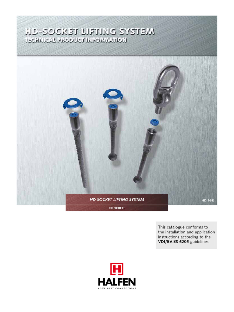 HD Socket Lifting System Catalogue | PDF | Precast Concrete | Screw