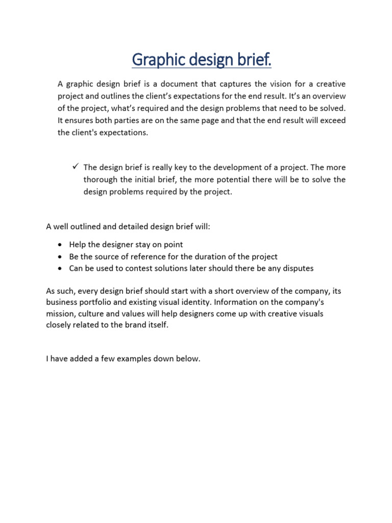 Essential Graphic Design Brief Guide | PDF