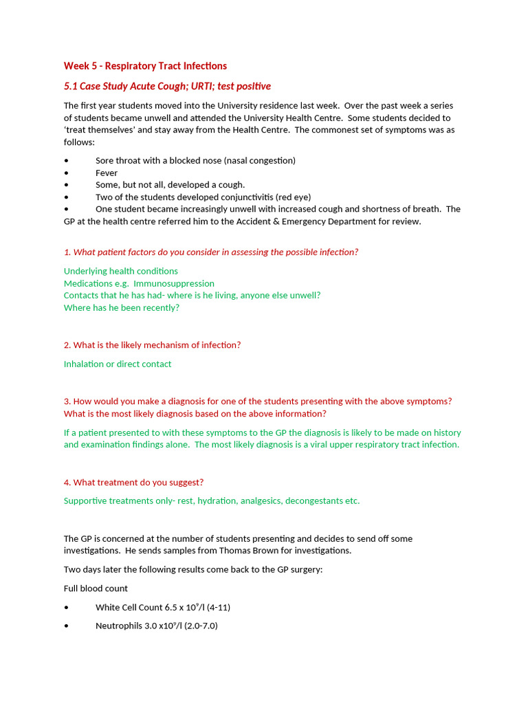 Group Work 5 Answers | PDF | Inflammation | Virus
