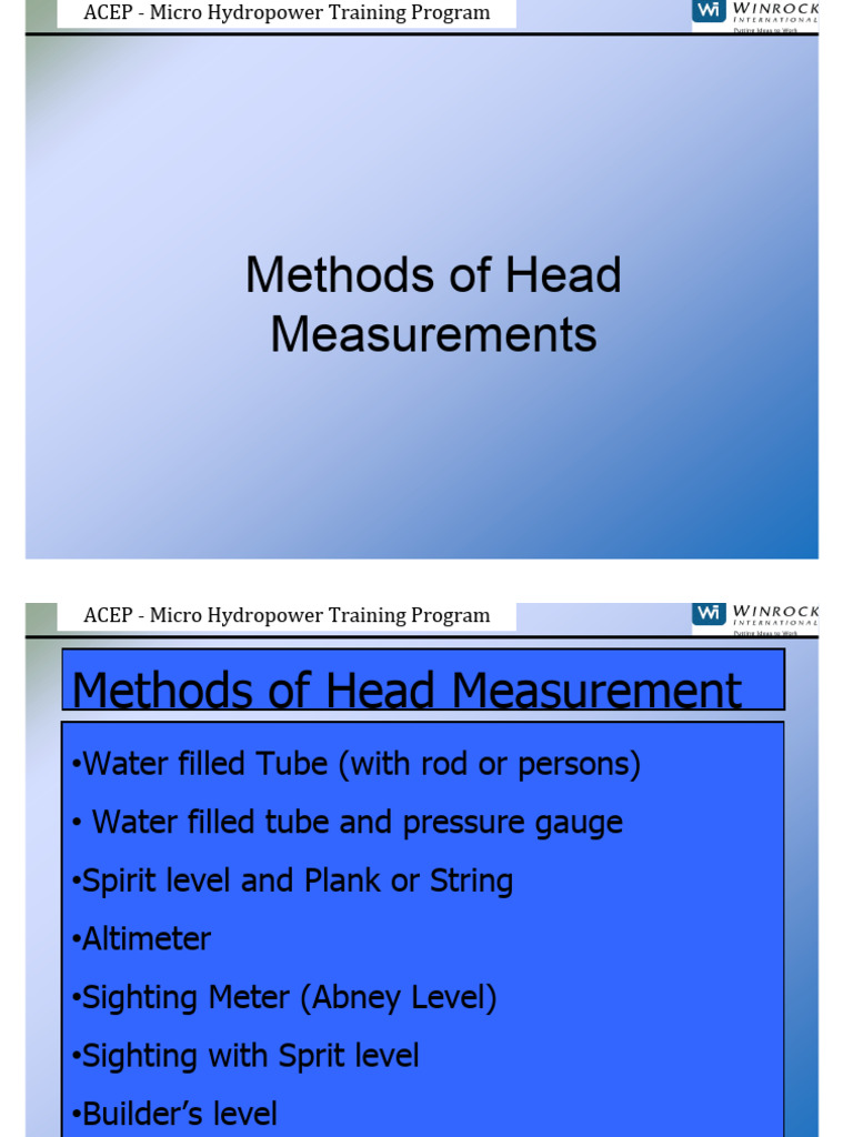 Micro Hydropower Measurement Techniques | PDF | Surveying