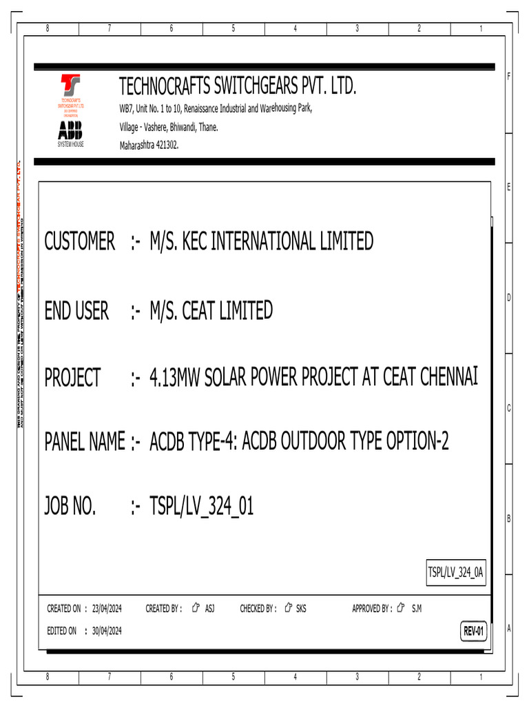 ACDB Type-4 Outdoor Panel Design | PDF | Electric Power Distribution ...