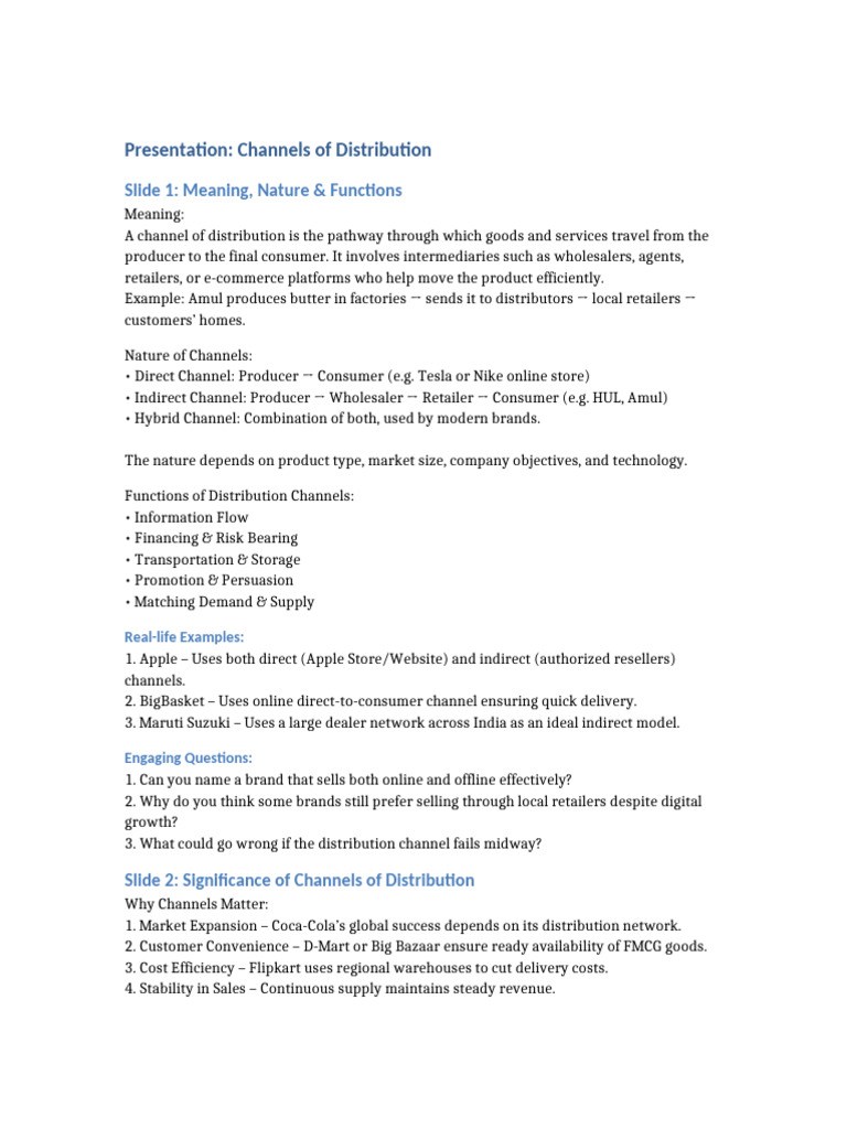 Understanding Distribution Channels in Business | PDF | Marketing ...