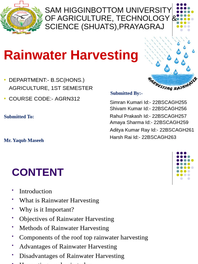 Benefits and Methods of Rainwater Harvesting | PDF | Surface Runoff ...