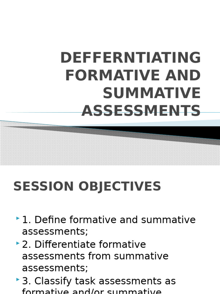 Defferntiating Formative and Summative Assessments Primals | PDF ...