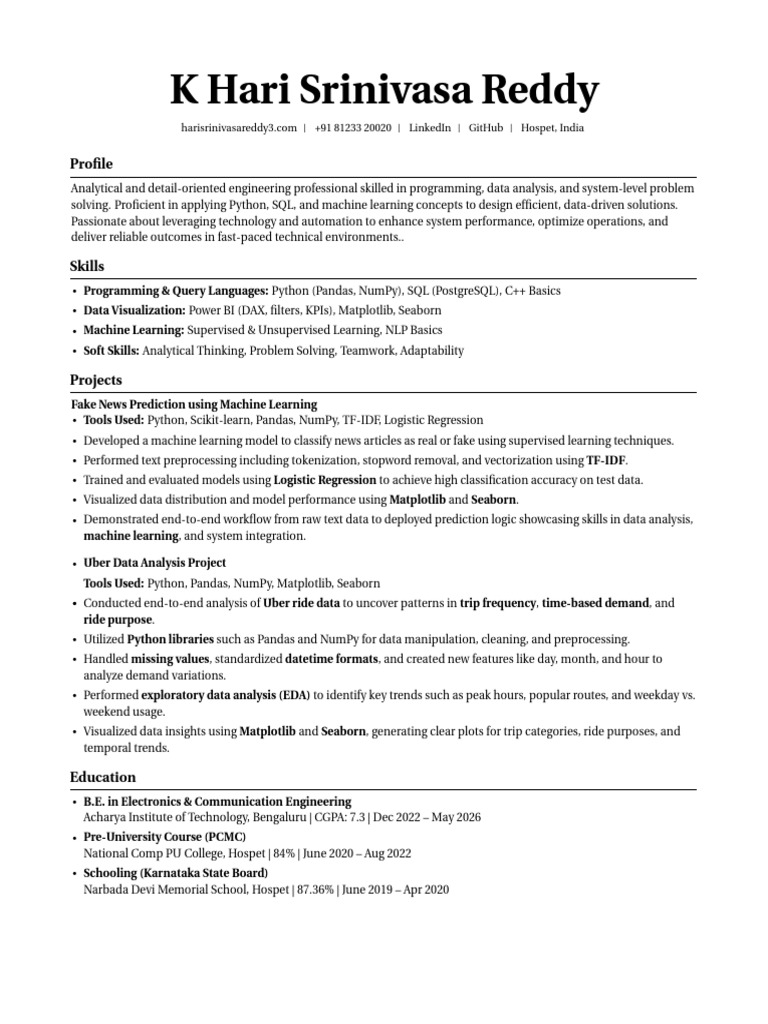 Main Resume (3) | PDF | Machine Learning | Data Analysis