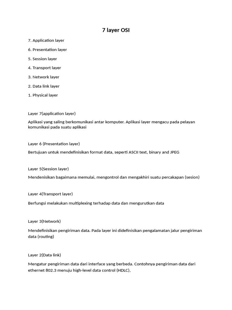 7 Layer OSI | PDF