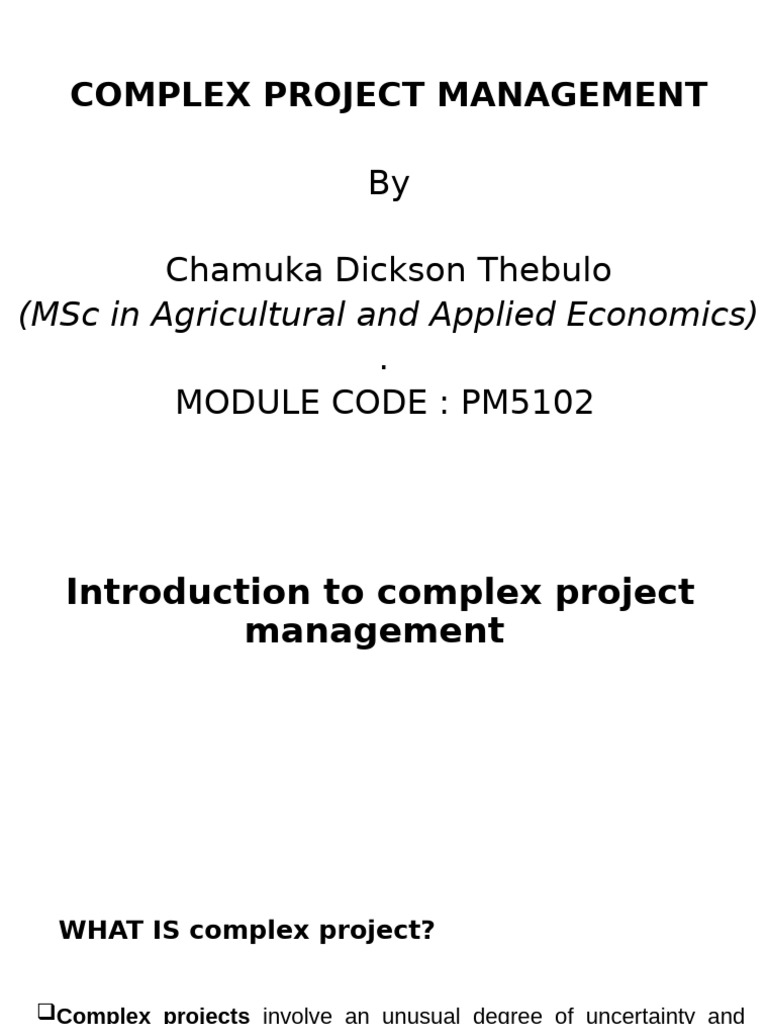 Understanding Complex Project Management | PDF | System | Project ...