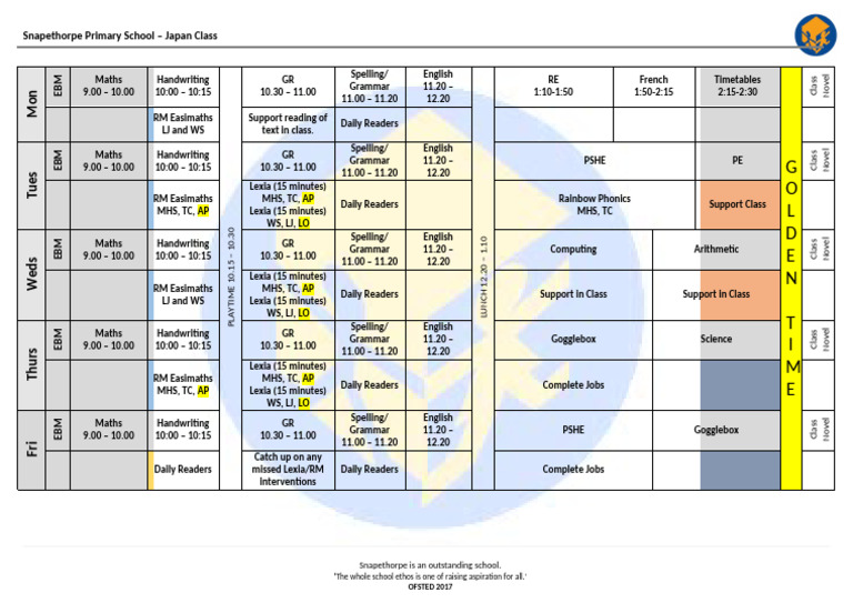 Japan Class Timetable TA 1 | PDF | Written Communication ...