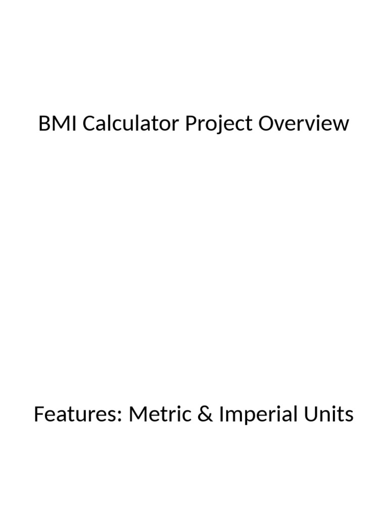 BMI Calculator Project Features Overview | PDF