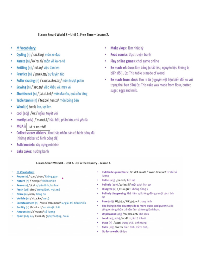 Bài Tập Unit 2 Tiếng Anh 8 I Learn Smart World | PDF