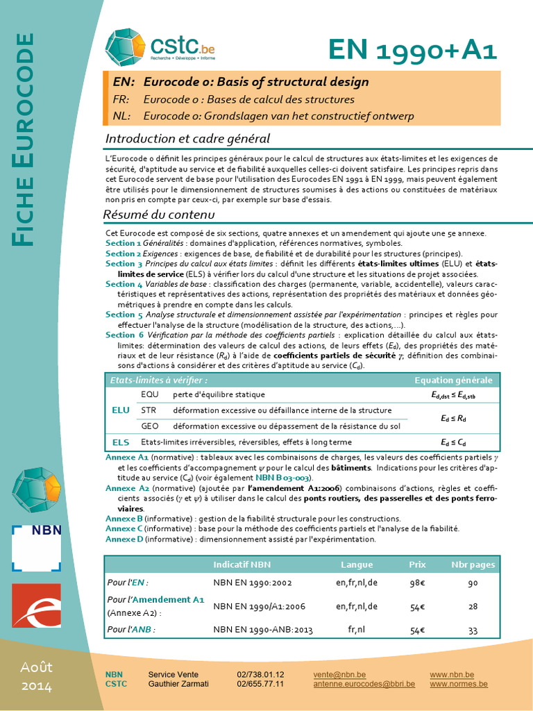 Eurocode 0 : Bases de calcul des structures | PDF
