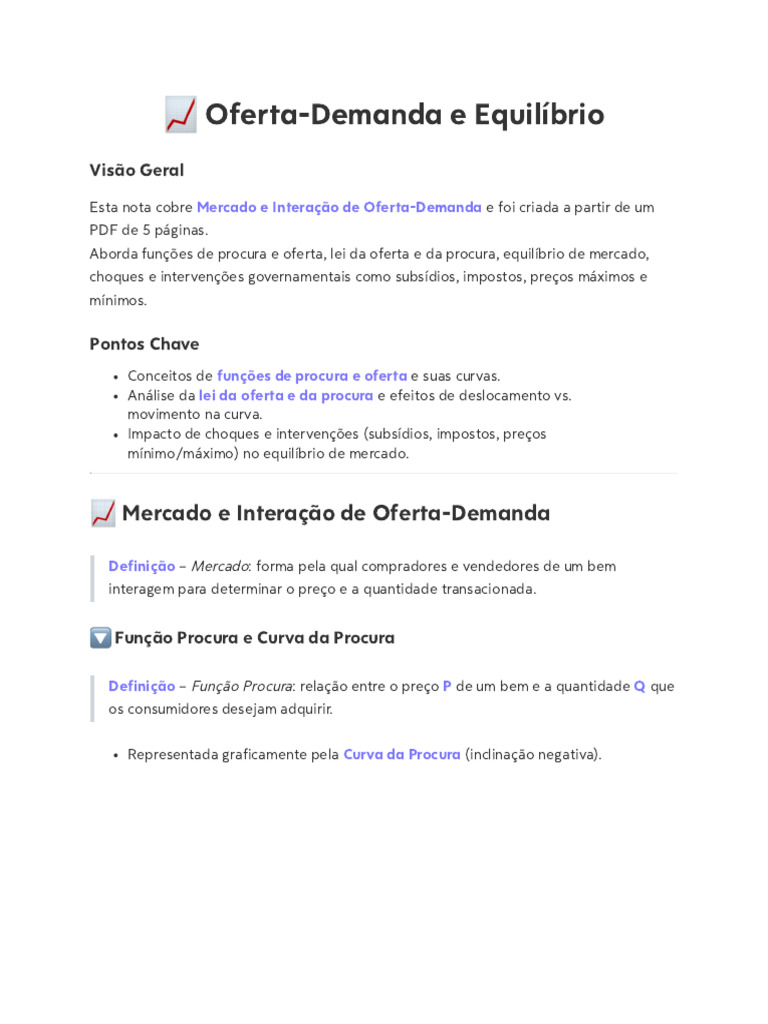Oferta, Demanda e Equilíbrio de Mercado | PDF | Demanda | Oferta e procura