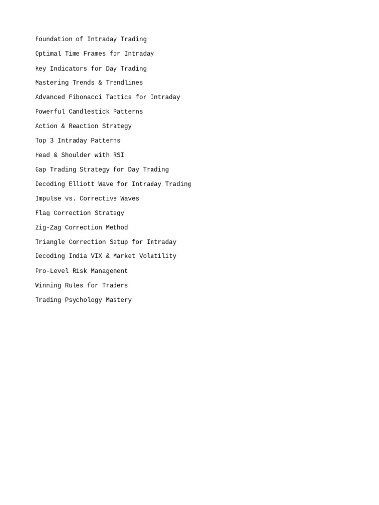 Mastering Intraday Trading Strategies | PDF