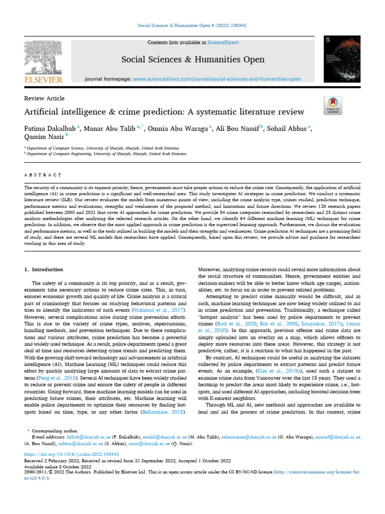 Artificial Intelligence Crime Prediction | PDF | Machine Learning ...
