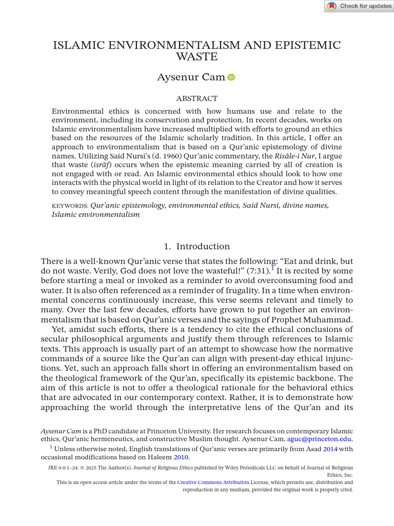 Islamic Environmentalism and Waste | PDF | Quran | Islam