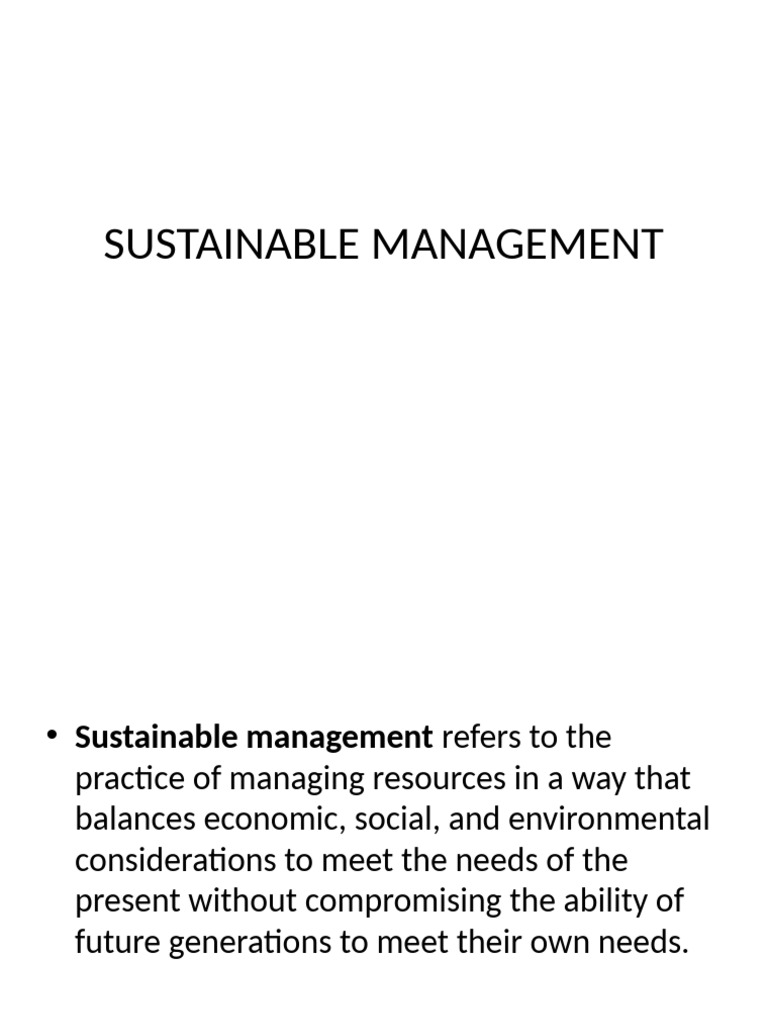 Sustainable Management | PDF | Sustainability | Corporate Social ...