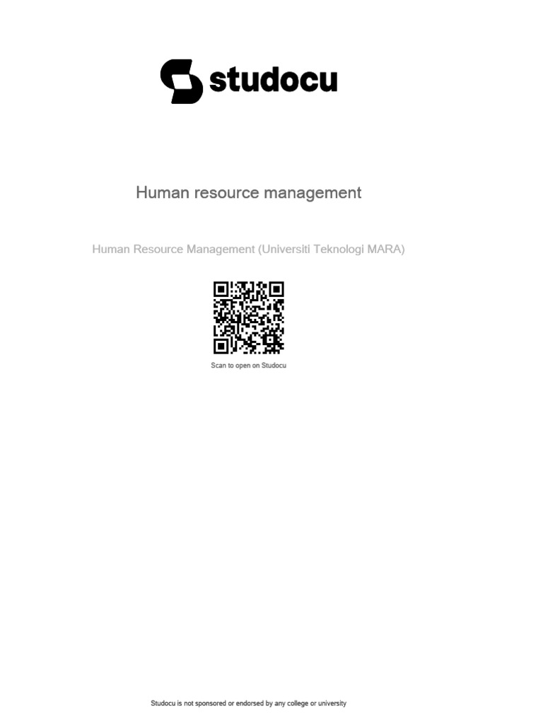 Human Resource Management Guide | PDF