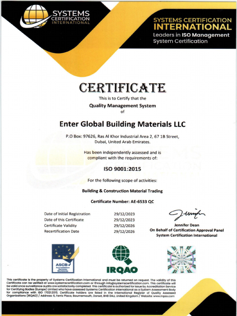Enter Global ISO | PDF