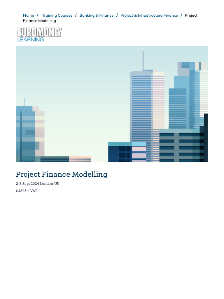 Project Finance Modelling Course 2024 | PDF | Project Finance | Debt