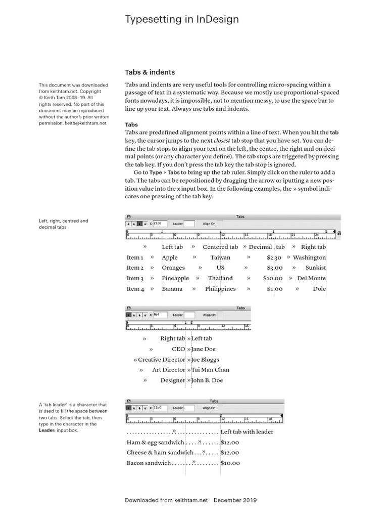 Tam Typesetting Indesign 2019 12 | PDF | Text | Typography