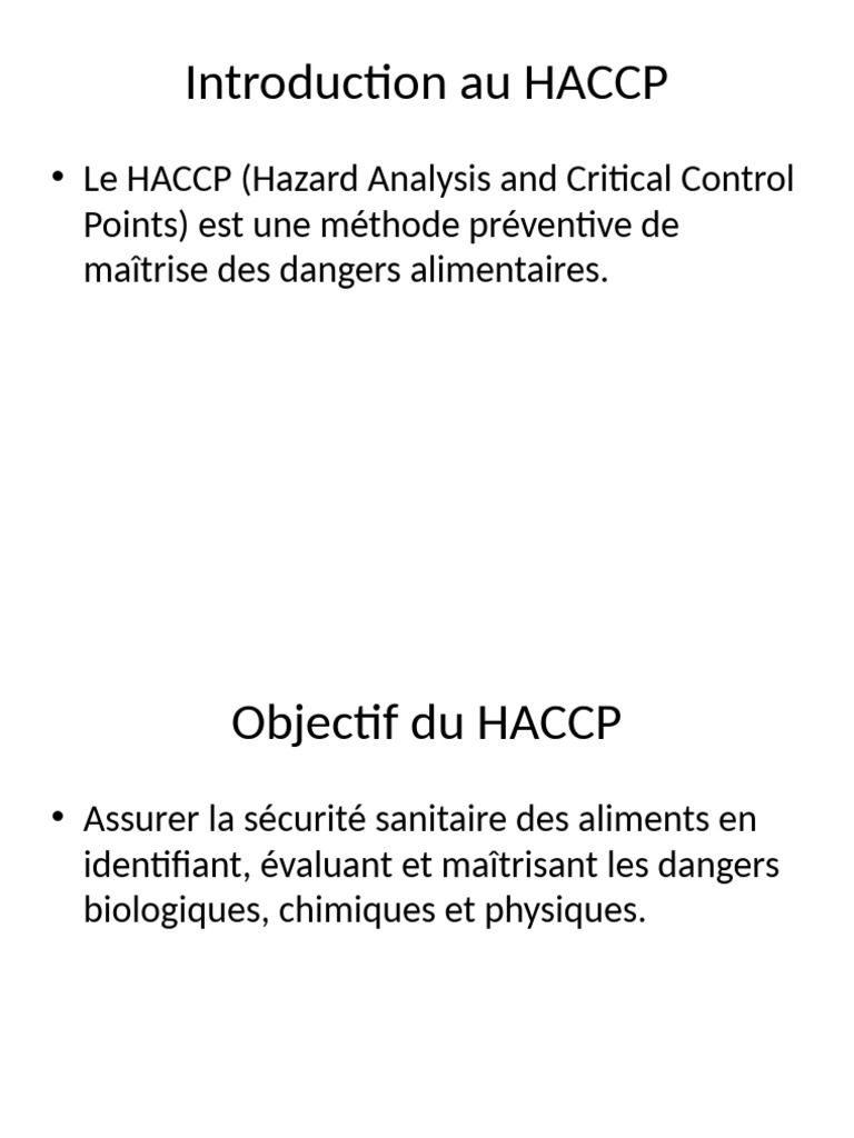 Guide complet sur le HACCP alimentaire | PDF