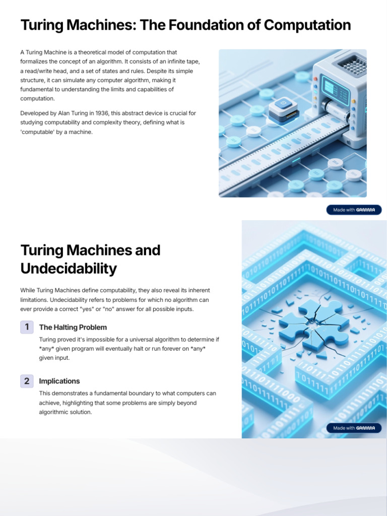 Turing Machines and Computability Limits | PDF | Mathematical Logic ...