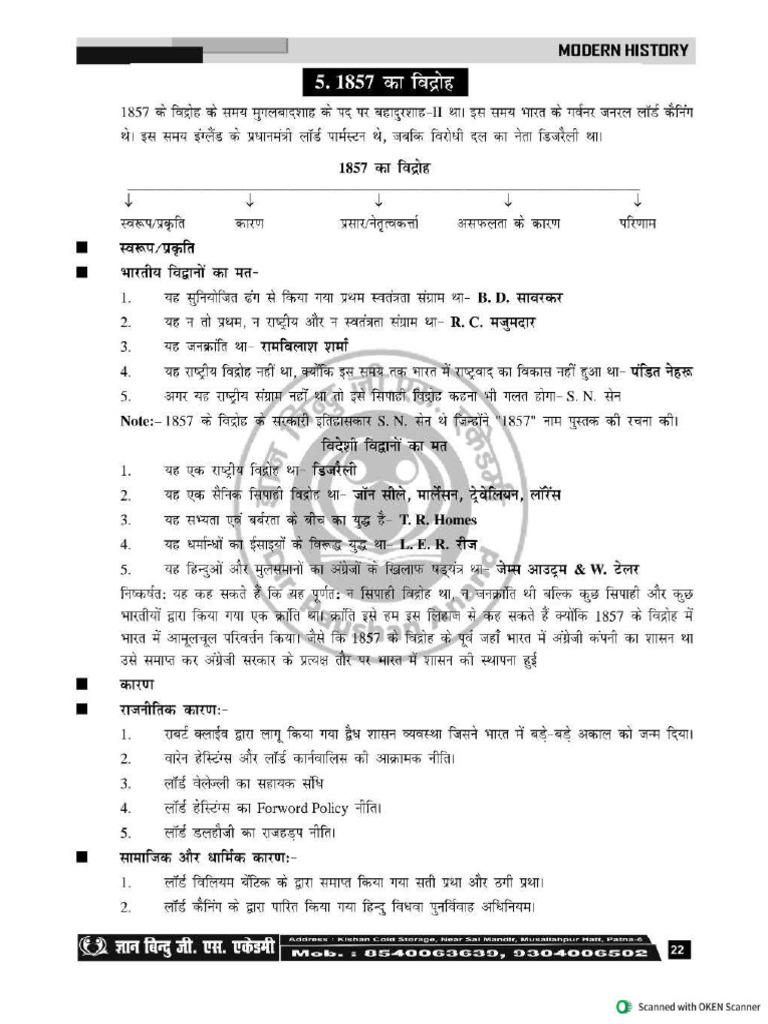 Modern History Gyan Bindu GS Academy | PDF