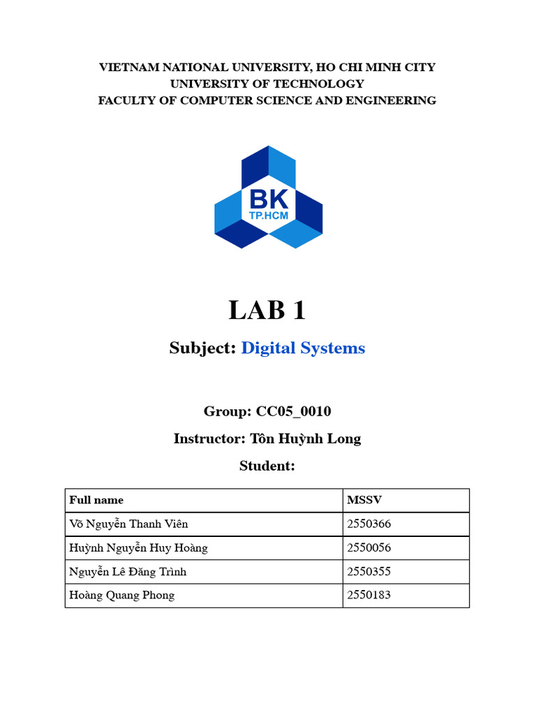 Digital Systems Lab Report: IC Experiments | PDF | Electrical Circuits ...