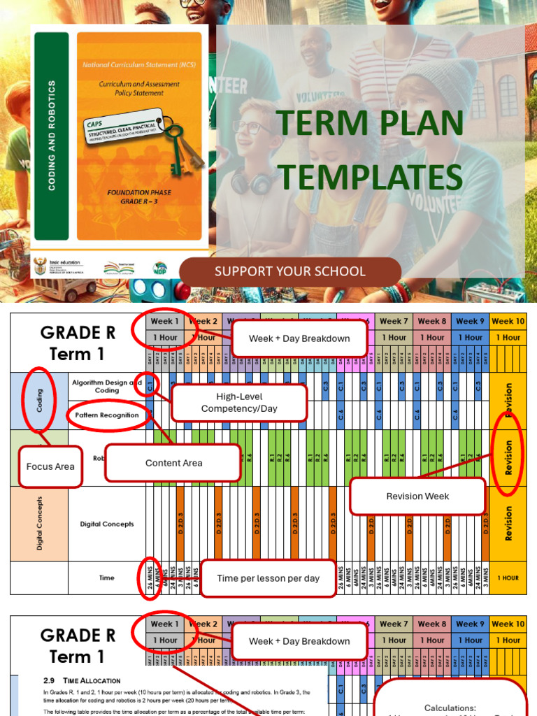 Grade R Term 1 Lesson Plan | PDF | Applied Mathematics | Computer Science