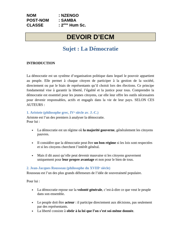 Comprendre la Démocratie et ses Enjeux | PDF | Démocratie | Idéologies ...