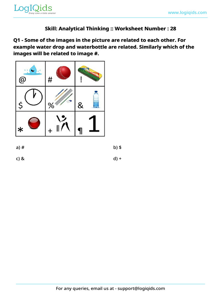 Analytical Thinking Worksheet 28 | PDF