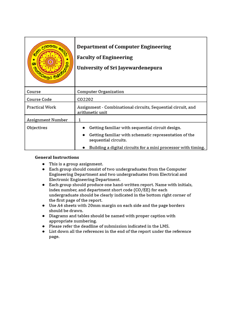 CO2202 Assignment 01 | PDF | Computer Engineering | Computing