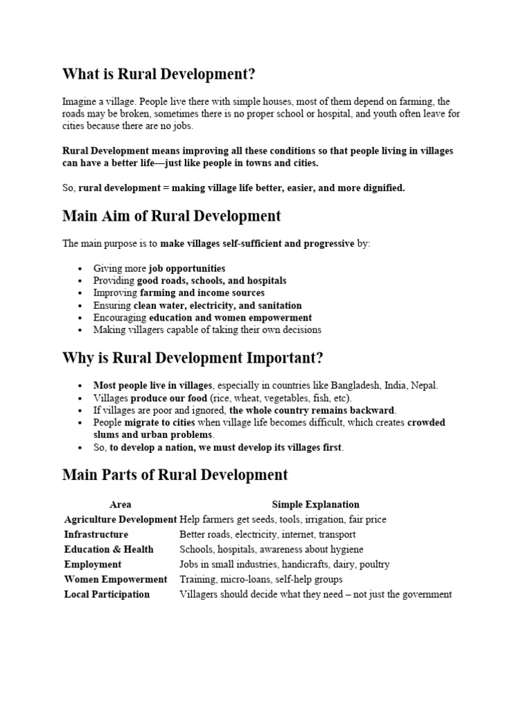 Understanding Rural Development Goals | PDF | Agriculture | Rural ...