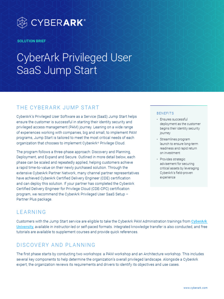 CyberArk Privileged User SaaS Jump Start | PDF | Cloud Computing ...