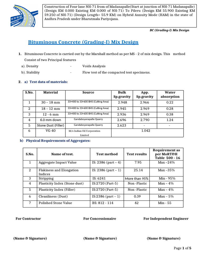 Bituminous Concrete Mix Design Guide | PDF | Construction Aggregate ...