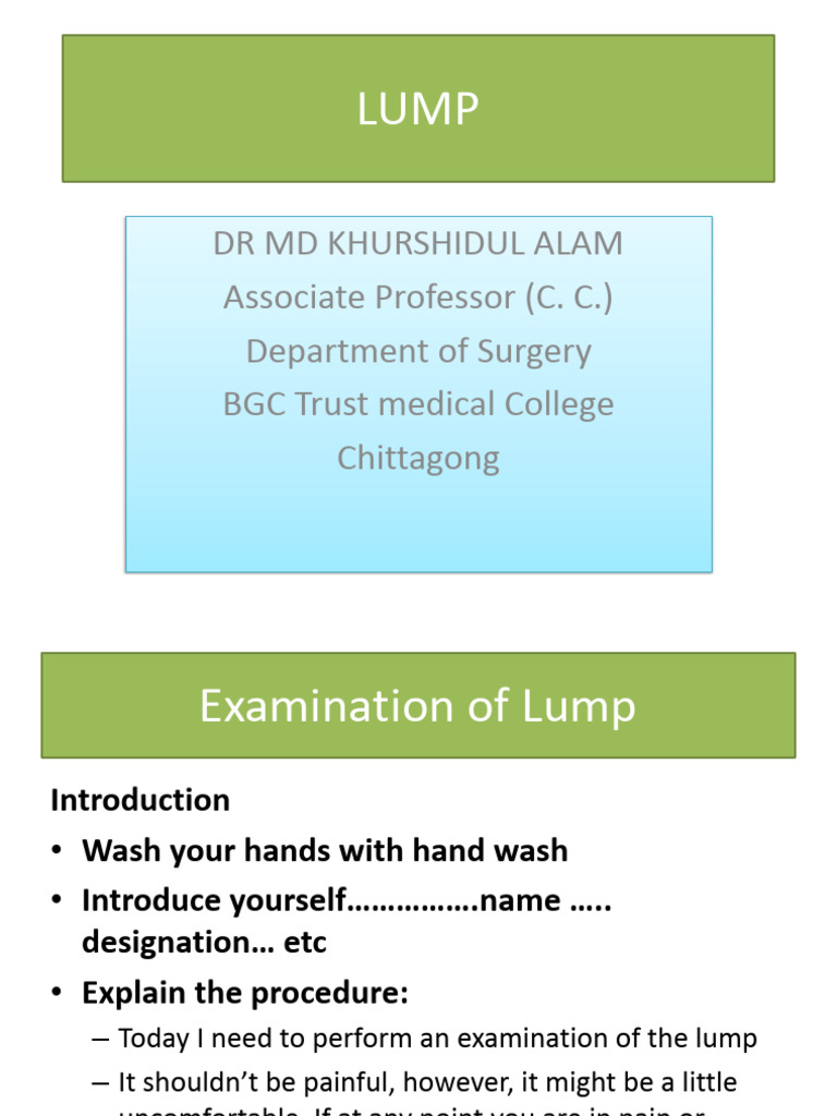 Comprehensive Lump Examination Guide | PDF | Diseases And Disorders ...