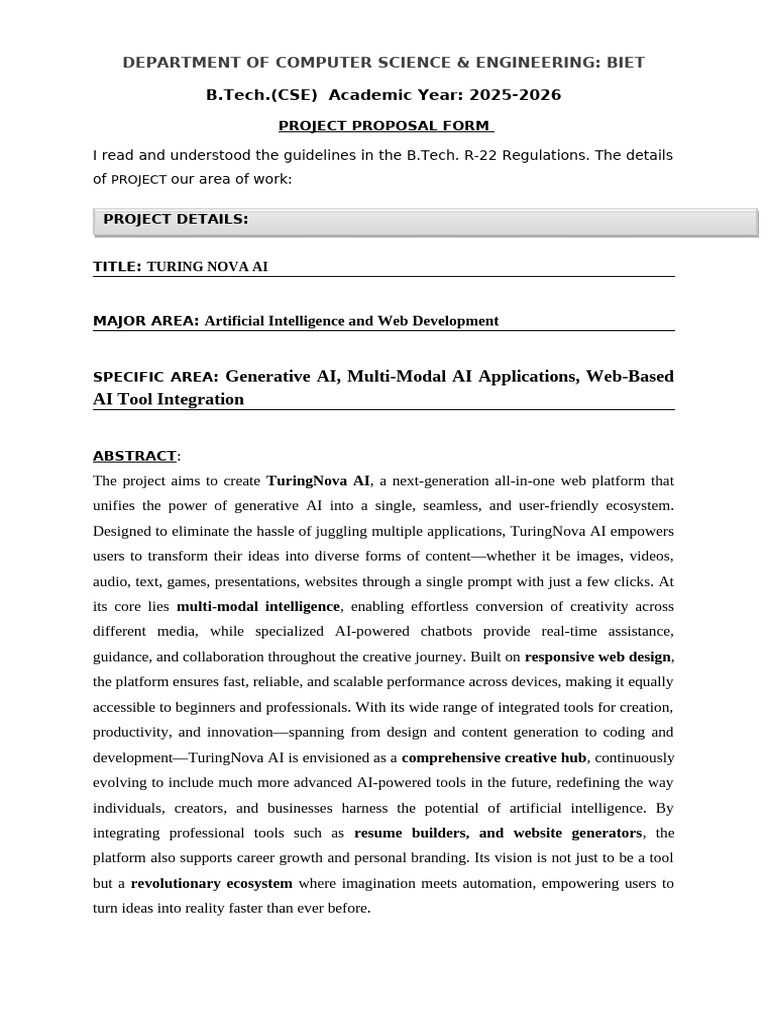 TuringNova AI: All-in-One Web Platform | PDF | Artificial Intelligence ...