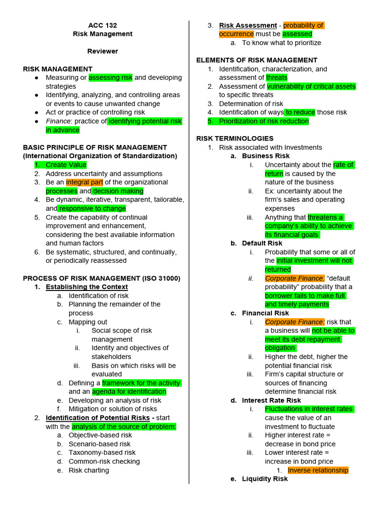 Risk Management Strategies and Principles | PDF | Internal Control | Risk