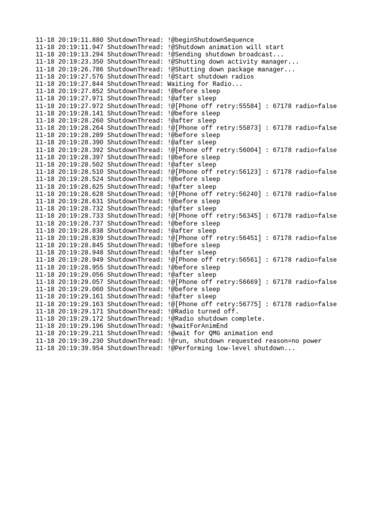 Device Shutdown Log Analysis | PDF