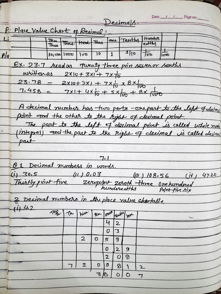 Maths Unit 7 Class 6 | PDF