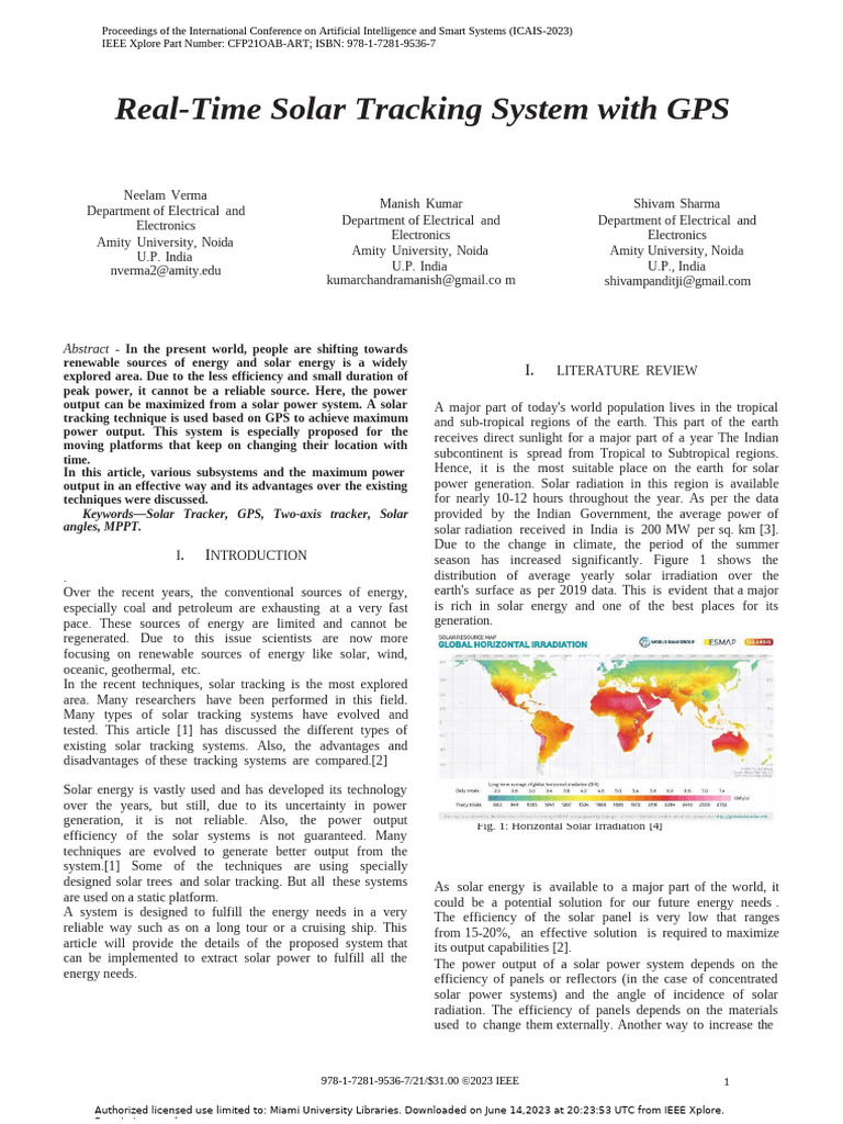 GPS-Based Solar Tracking System | PDF