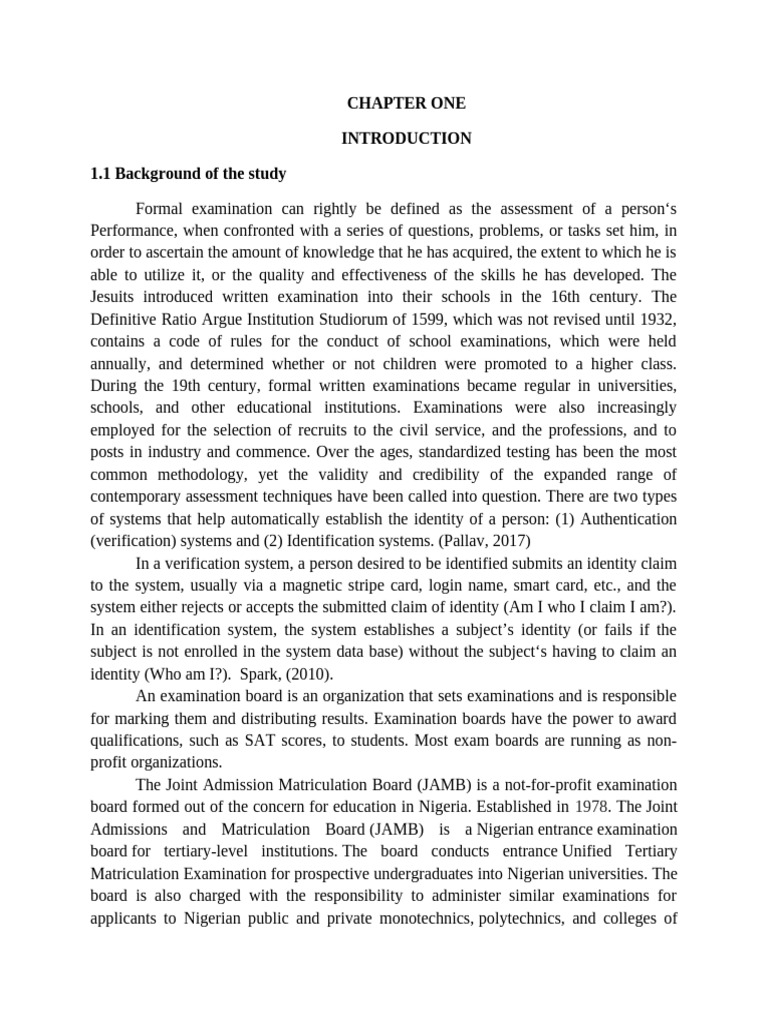 Akomye Emmanuel Project, Relevance of Computerise Biometric | PDF
