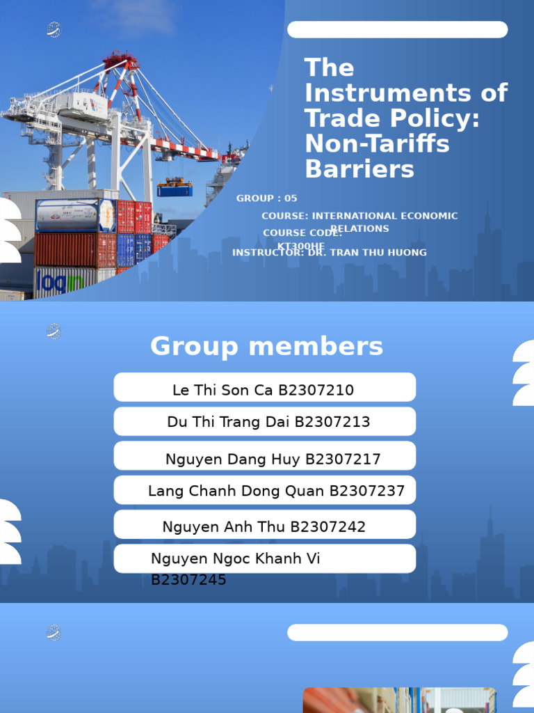 Non-Tariff Barriers in Trade Policy | PDF | Non Tariff Barriers To ...
