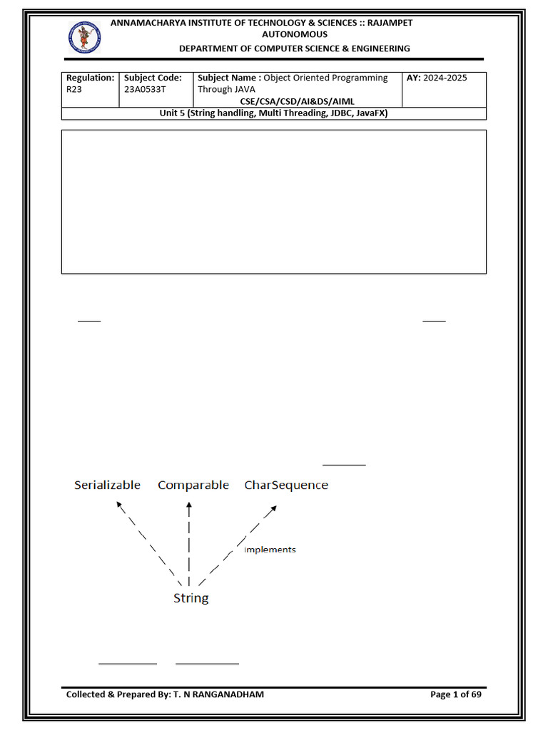 Java String Handling and Multithreading | PDF | String (Computer ...