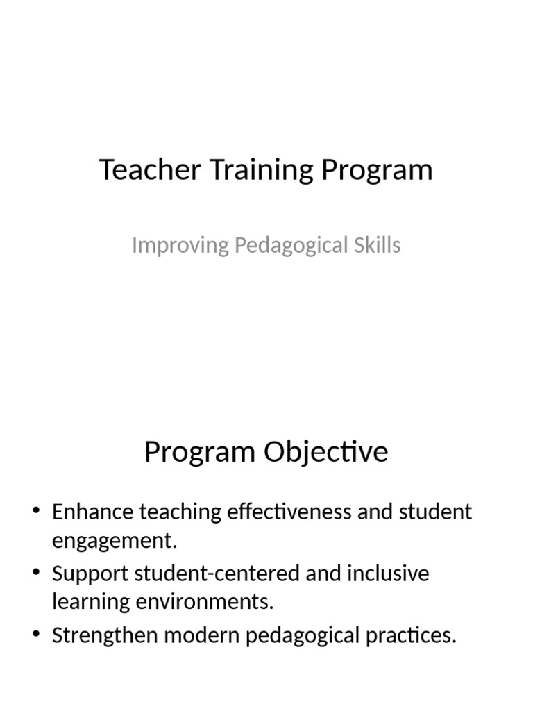 Teacher Training Pedagogical Skills | PDF