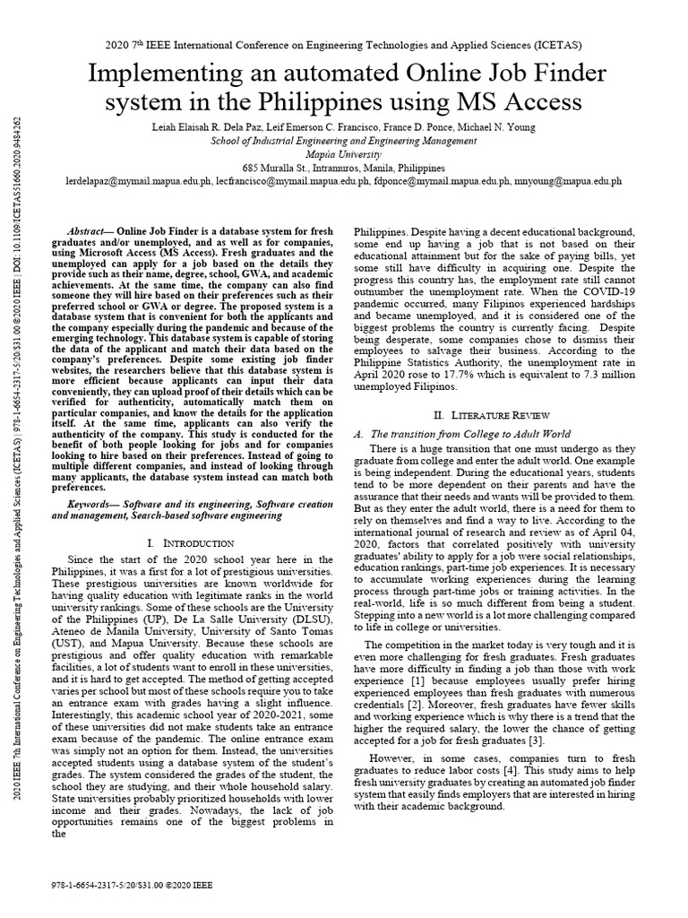 IEEE Implementing An Automated Online Job Finder | PDF | Visual Basic ...